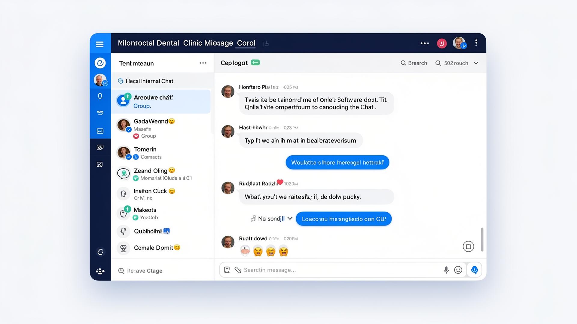 Chat interno en tiempo real con conversaciones individuales y grupales